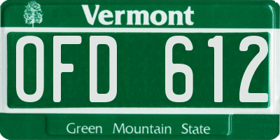 VT license plate OFD612