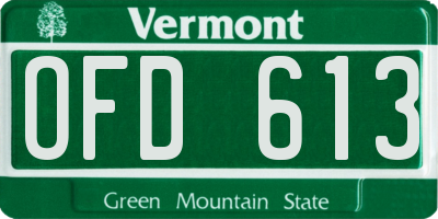 VT license plate OFD613