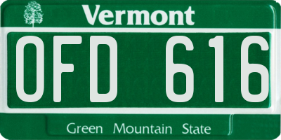 VT license plate OFD616