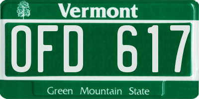 VT license plate OFD617