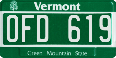 VT license plate OFD619