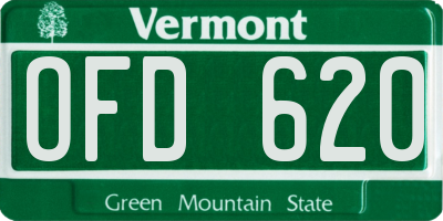 VT license plate OFD620