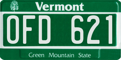 VT license plate OFD621