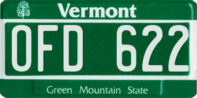 VT license plate OFD622