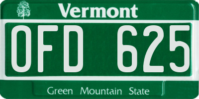 VT license plate OFD625