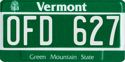 VT license plate OFD627