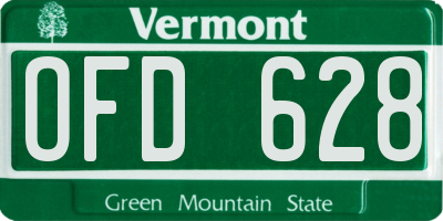 VT license plate OFD628