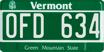 VT license plate OFD634