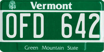 VT license plate OFD642