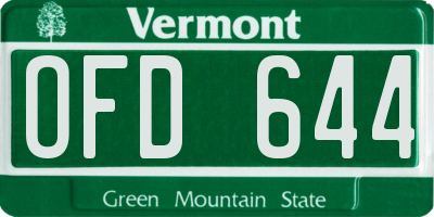 VT license plate OFD644