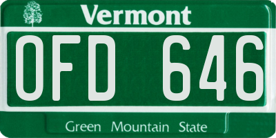 VT license plate OFD646