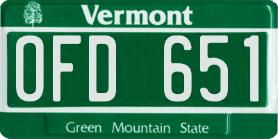 VT license plate OFD651