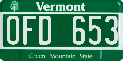 VT license plate OFD653