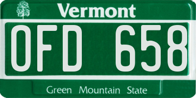 VT license plate OFD658
