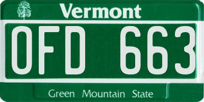 VT license plate OFD663