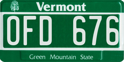 VT license plate OFD676
