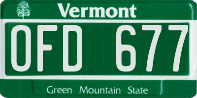 VT license plate OFD677