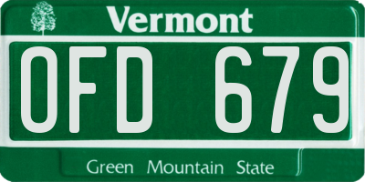 VT license plate OFD679