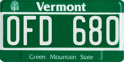 VT license plate OFD680
