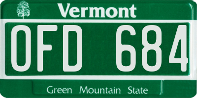 VT license plate OFD684
