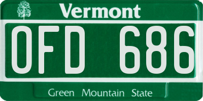 VT license plate OFD686