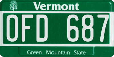 VT license plate OFD687
