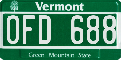 VT license plate OFD688