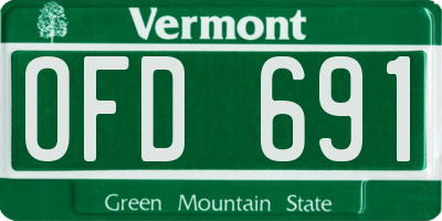 VT license plate OFD691