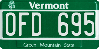 VT license plate OFD695