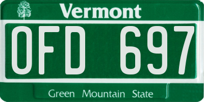 VT license plate OFD697