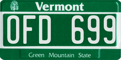 VT license plate OFD699
