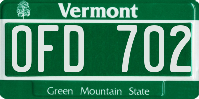 VT license plate OFD702