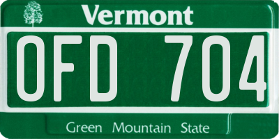 VT license plate OFD704
