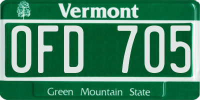VT license plate OFD705