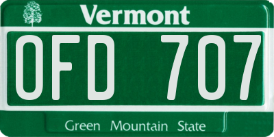 VT license plate OFD707