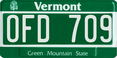 VT license plate OFD709