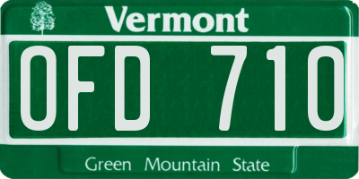 VT license plate OFD710