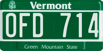 VT license plate OFD714