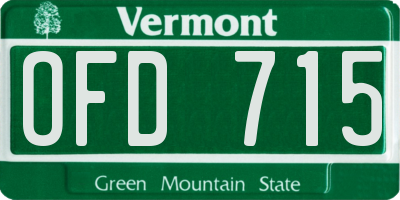 VT license plate OFD715