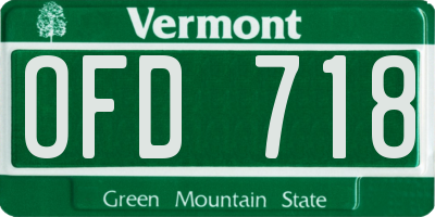 VT license plate OFD718