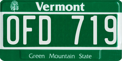 VT license plate OFD719