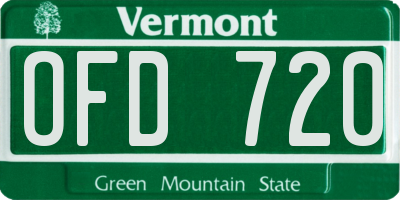 VT license plate OFD720