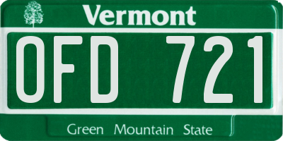 VT license plate OFD721