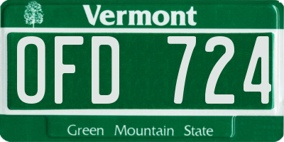 VT license plate OFD724