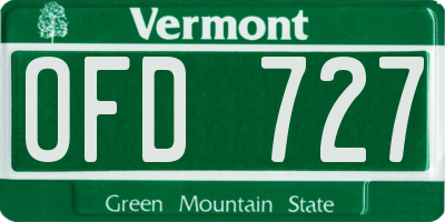 VT license plate OFD727