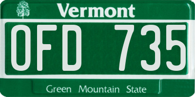 VT license plate OFD735