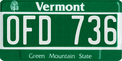 VT license plate OFD736