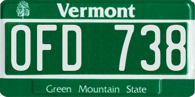 VT license plate OFD738