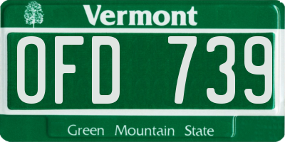 VT license plate OFD739