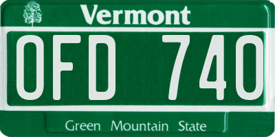 VT license plate OFD740